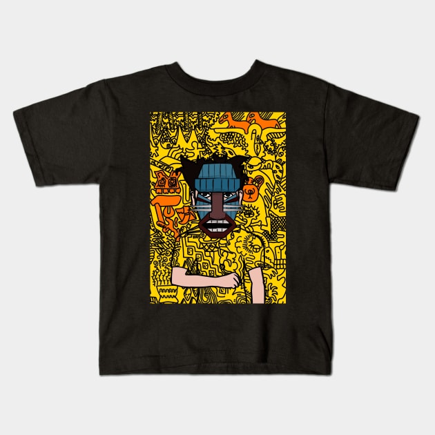 Discover NFT Character - MaleMask Doodle Named Eve with Hawaiian Eyes on TeePublic Kids T-Shirt by Hashed Art